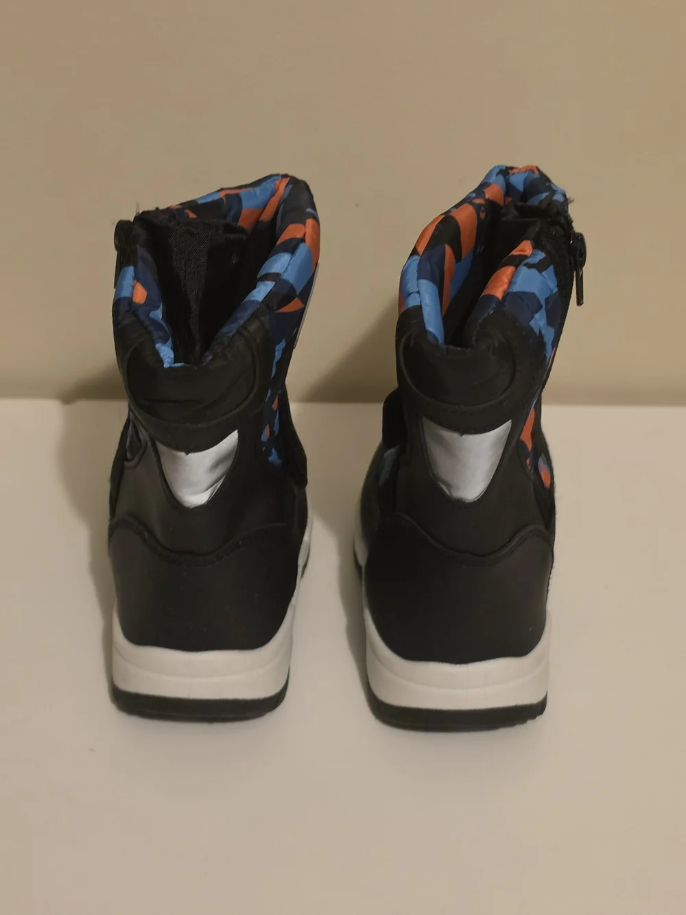 iXtreme Unisex Kids Waterproof Geometric Snow Boots Blue/Orange/Black 9